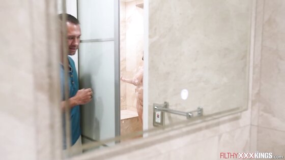 Husband fucks his wifes big tits stepsis