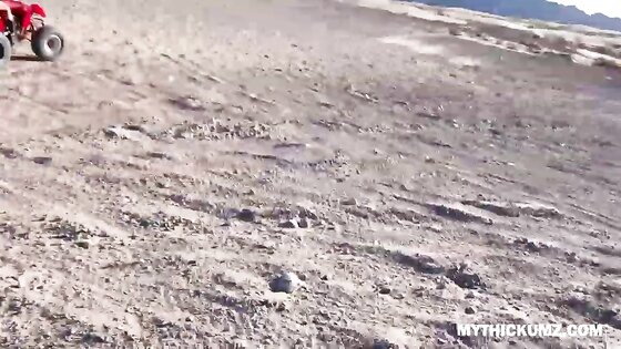 Random dude fucks flashing ATV rider thickums flawless pussy