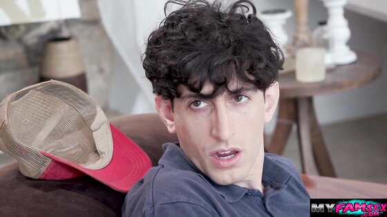 Caught my perv stepson jerking off on couch