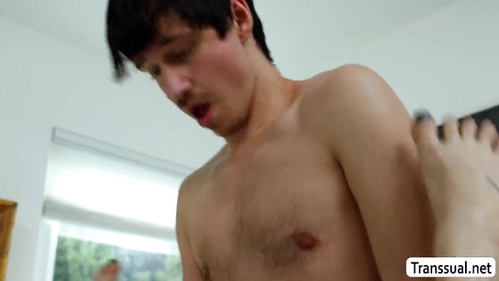 Trans Stepmom fucks the delivery mans enormous cock 2