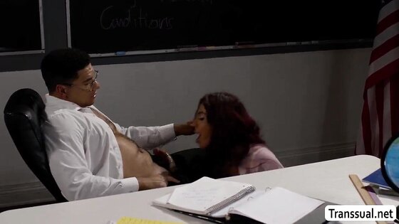 Giving my teacher a titjob to pass my exam 2