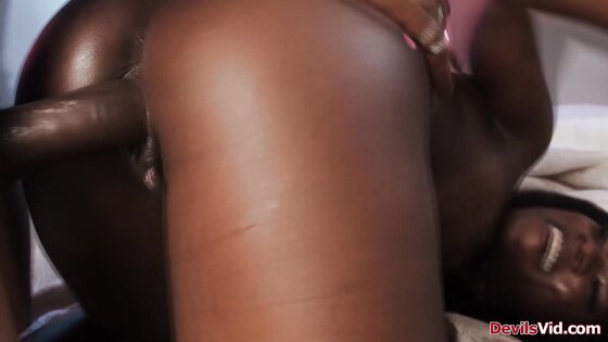 Ebony babe Ana Foxx stretched by a bbc