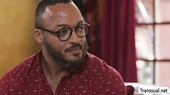 Busty TS rides her stepdads black and white dick