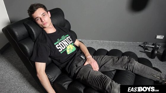 Handsome Slim Czech Hottie with Ripped Abs Jerks His Big Cock