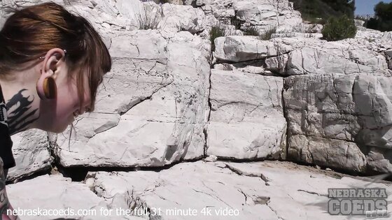 Public Beach Lesbian Oral Sex with Tattooed Babes