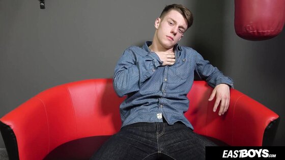 Handsome Blonde Czech Twink Jerks His Big Dick and Balls