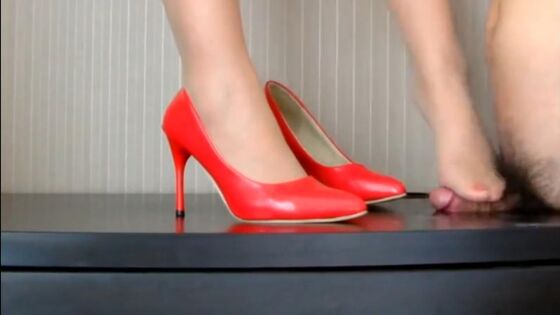 My dick milked and crushed (high heeled femdom)