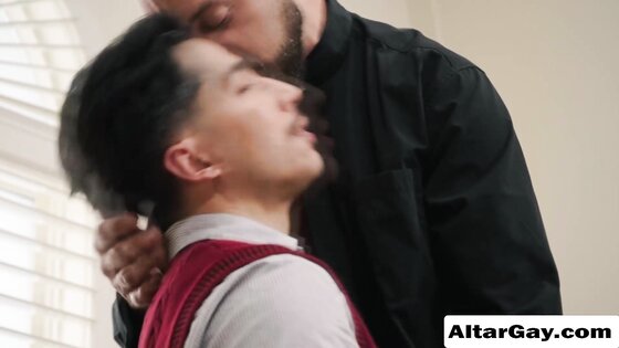Perv DILF priest fucks the ass of Twink teen