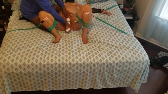 Tied up plump Marry tamed by black Dom