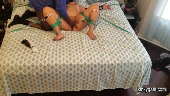 Tied up plump Marry tamed by black Dom