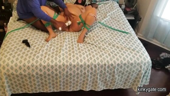 Tied up plump Marry tamed by black Dom