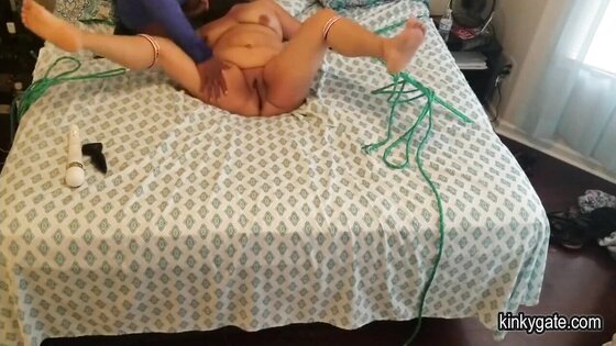 Tied up plump Marry tamed by black Dom