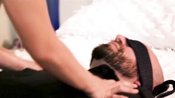 He's blindfolded, he won't know it's you
