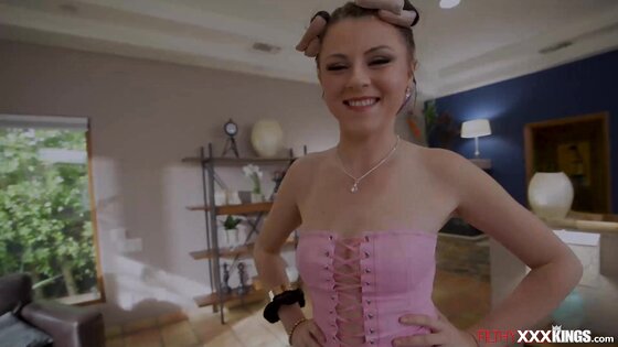 Petite Ruby Moon having anal with 2 bbcs