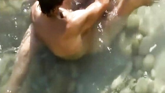 Auntie pleased by a local lover on beach (voyeur)
