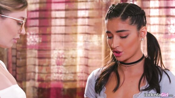 Latina lesbian confessed then licks bff