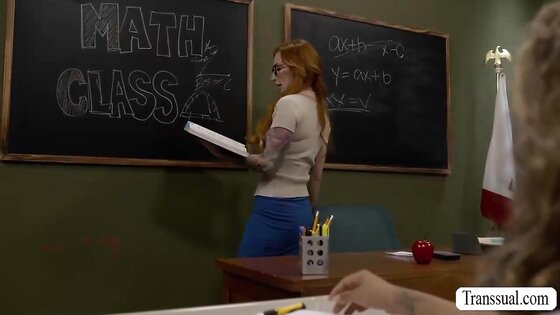 Shemale Schoolgirl Classroom Orgy
