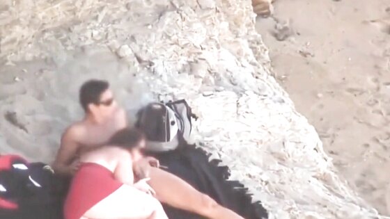 Chubby Niece devours cock on the beach