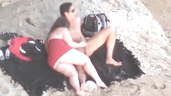 Chubby Niece devours cock on the beach