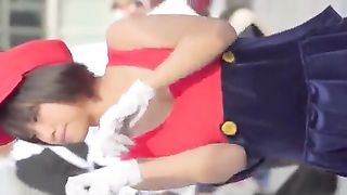 j-cosplay cute Mario  small tits and ups
