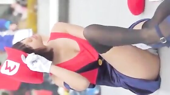 j-cosplay cute Mario  small tits and ups