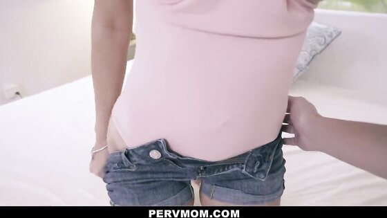 PervMom - Busty Latina Stepmom Gags on her Stepson's Cock