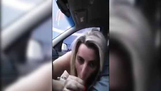 Amateur Blowjob on Car