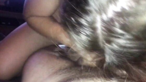 Blonde natural giving blow job