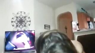 Blowjob and fucking while watching porn
