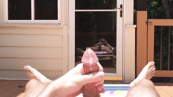 Cumming While Outside Tanning