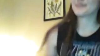 shy brunette 1st time masturbating on cam