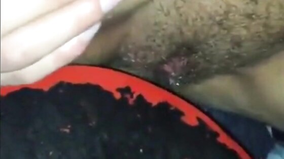 Hairy creampie through the gloryhole