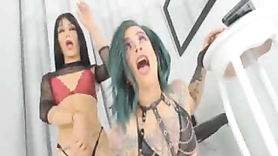 Overload Hotness And Wild Blowjob From Shemales
