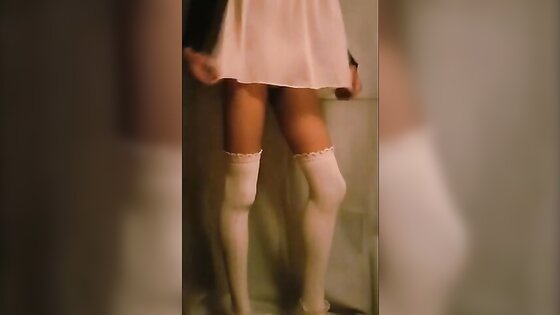 Sexy Sissy Teasing in White Girly Outfit