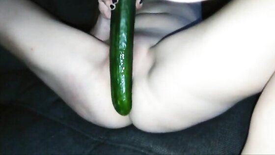 Cucumber Fun 2 - Hear her moan... (pussy sound) xx