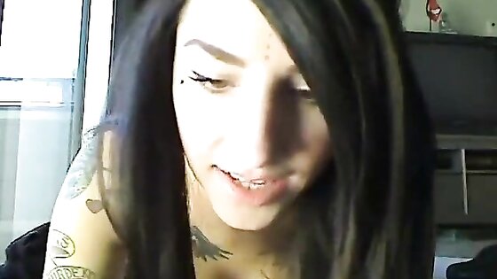 Cute EMO girl ridding dildo and squirt