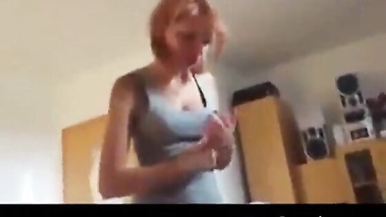Sexy blonde girl sucks cock early in the morning