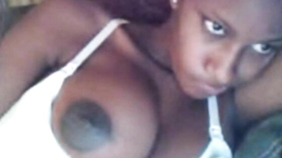 Busty ebony chick on webcam