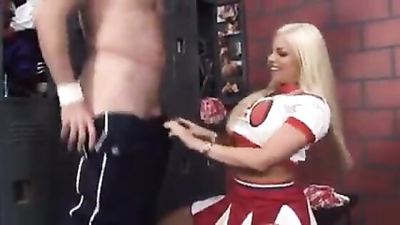 Cheerleader  Handjob In  Handcuffs
