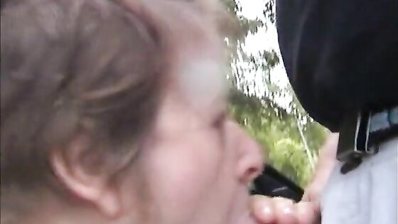 Swedish woman sucking cock outdoors in Hedemora