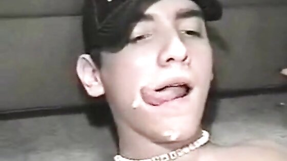 Scally boy eats his own cum