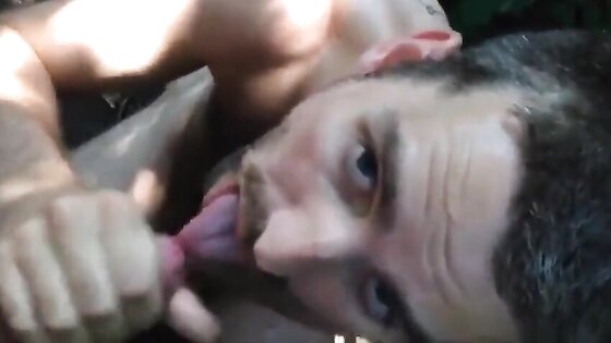 Cum Man sucks dick and eat cum