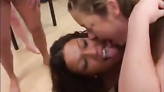 Brunette Anal Gangbang With Her Friend