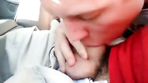 Blowing a friend in the car and he cums in my mouth 4