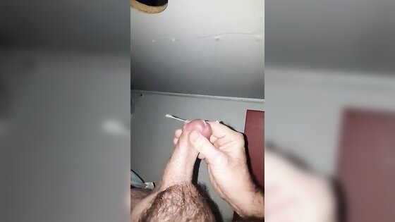 Sex shop video booth jerk off. Big cum shot. Rope