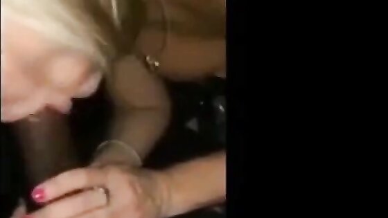 White girl sucking BBC In the club parking lot