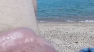 Exhib my dick and ass at the sea
