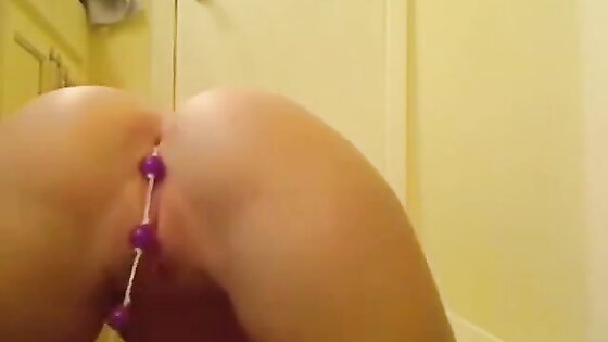 -Girl and Her Anal Beads-