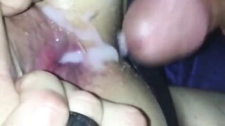 A slut being barebacked and creamed  on