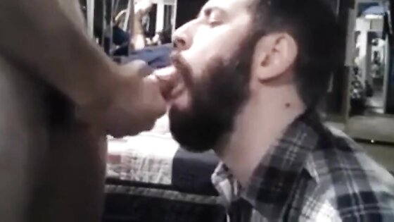 Sub sucking and feeding on his man's load